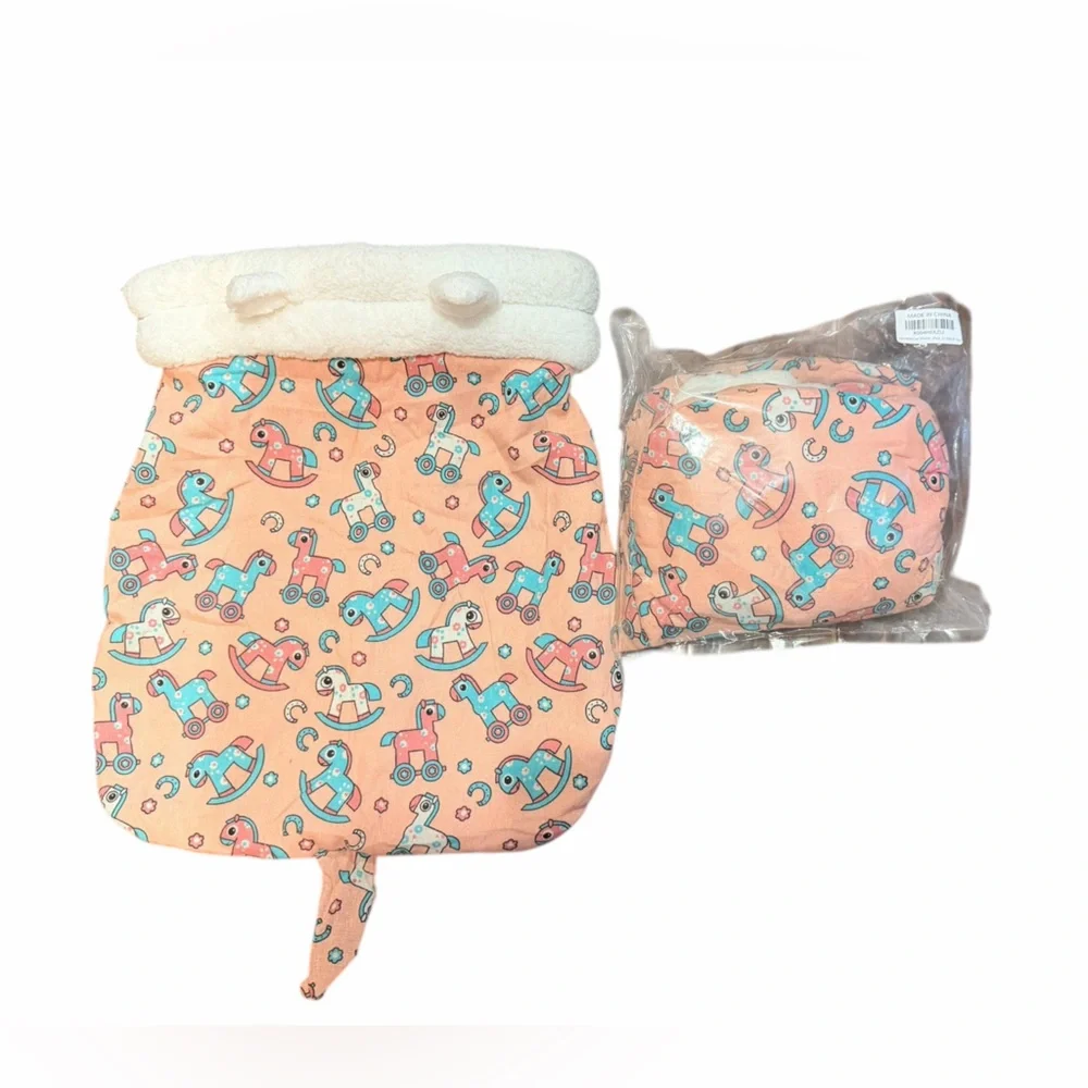 ❗️Two (2)❗️Cozy Cat Sacks with Playful Print - Burlap Material